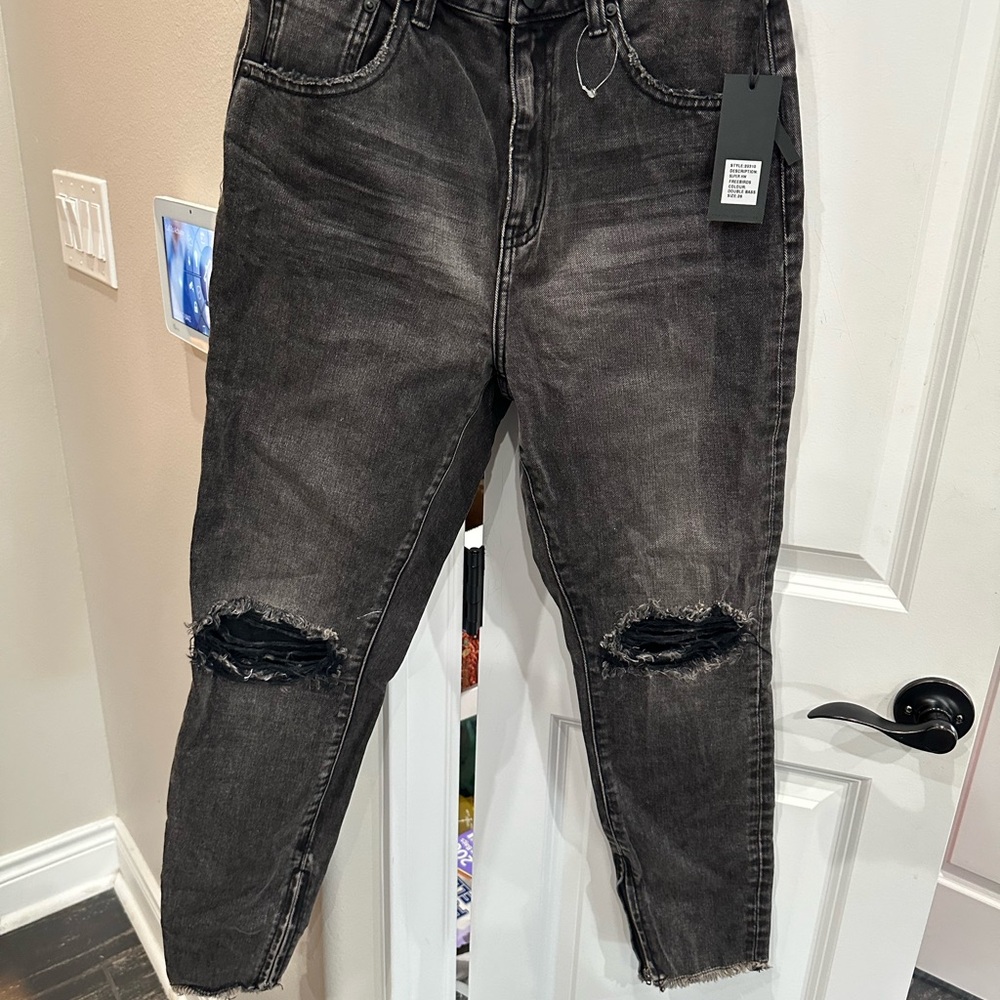 One Teaspoon Black Skinny Distressed Jeans